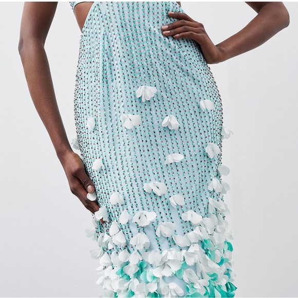 Crystal Applique Deep V Woven Maxi Dress - Picture 3 of 4